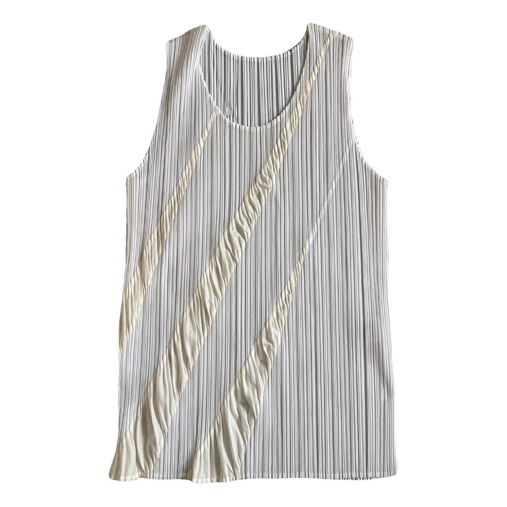 Issey Miyake White Pleats Please Tank Top
